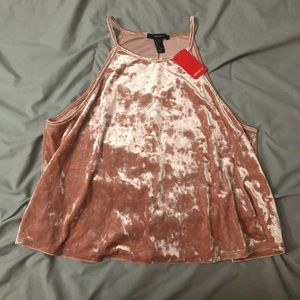 Forever 21 Pink Crushed Velvet Tank